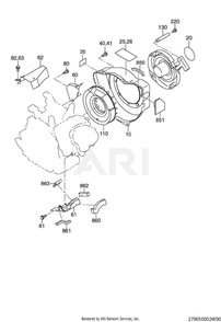 500 Cooling And Starting Diagram and Parts List for EX270D50212  Subaru Engine