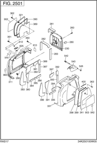Cover Group Diagram and Parts List for RAS17018011 R1700i Subaru Generator