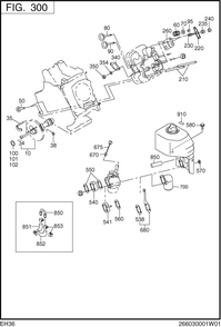 Intake Exhaust Group Diagram and Parts List for EH360D61011 EH360 Subaru Engine
