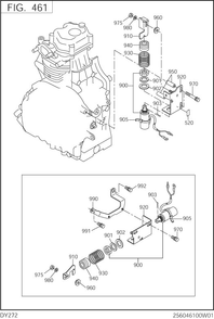 Governor,operation Group Diagram and Parts List for DY272DS2990 DY272 Subaru Engine