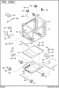 Base Frame Diagram and Parts List for RAS32016511 RG3200iSE Subaru Generator