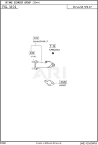 310 Intake And Exhaust Diagram and Parts List for EX400DE5220  Subaru Engine
