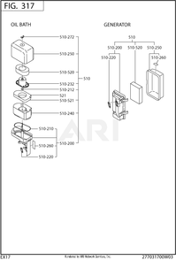 317 Intake And Exhaust Diagram and Parts List for 170DT0101  Subaru Engine