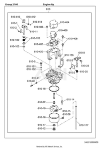 2160 Carburetor Engine Ay Diagram and Parts List for RAS28023030  Subaru Generator