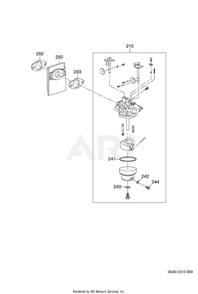 640 Carburetor Diagram and Parts List for EA190VS5050  Subaru Engine