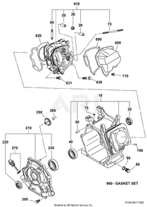 100 Crankcase Diagram and Parts List for EX270D10230  Subaru Engine