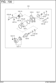 Electric Device Diagram and Parts List for EX210KS8040 EX210 Subaru Engine