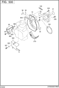 Cooling,starting Diagram and Parts List for EH252B02021 EH252 Subaru Engine