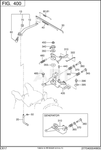 400 Governor Diagram and Parts List for EX170D00170  Subaru Engine