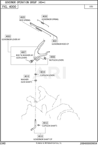 400 Governor Diagram and Parts List for EX400SE5021  Subaru Engine