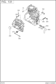 Crankcase Group Diagram and Parts List for DY272DS2990 DY272 Subaru Engine