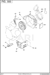 500 Cooling And Starting Diagram and Parts List for EE170DST010  Subaru Engine