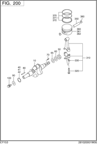 Crankshaft,piston Diagram and Parts List for EY153DC0690 EY153 Subaru Engine