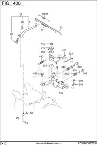 400 Governor Diagram and Parts List for EX130D00026  Subaru Engine