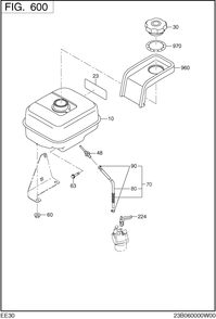 Fuel Lubricant Diagram and Parts List for EE300DSM910 EE300 Subaru Engine
