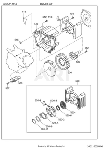 2150 Engine Ay Diagram and Parts List for RAS28023030  Subaru Generator