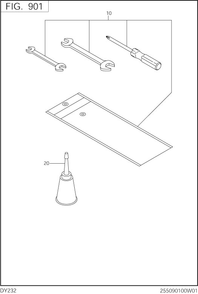 Accessories Label Diagram and Parts List for DY232DD0201 DY232 Subaru Engine