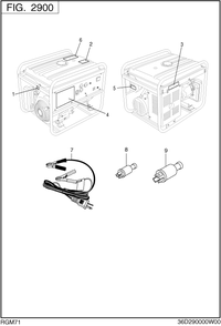 Accessories Label Diagram and Parts List for RGM71016000 RGX7100 Subaru Generator
