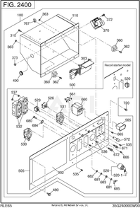 2400 Control Box Diagram and Parts List for RLE65053000  Subaru Generator