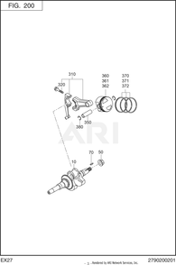 200 Crankshaft Diagram and Parts List for RAS43023510  Subaru Generator