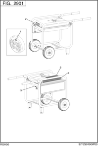 Accessories Label Diagram and Parts List for RGH50052000 RGH5000 Subaru Generator