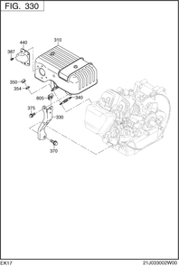 Intake,exhaust Group Diagram and Parts List for EK170BS0010 EK170 Subaru Engine