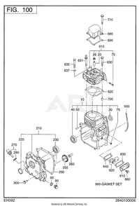 100 Crankcase Diagram and Parts List for RAS17017010  Subaru Generator