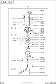 640 Fuel And Lubricant Diagram and Parts List for EX400D51011  Subaru Engine