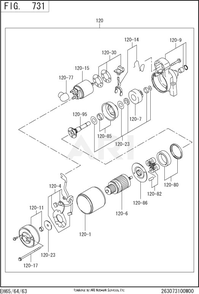731 Electric Device Diagram and Parts List for EH650DC1222  Subaru Engine