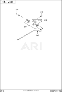 760 Electric Device Diagram and Parts List for RLE75053500  Subaru Generator