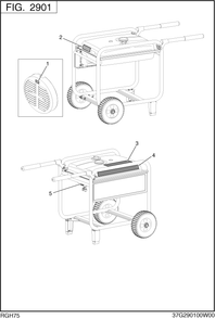 Accessories Label Diagram and Parts List for RGH75052500 RGH7500 Subaru Generator