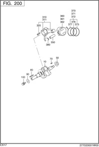 Crankshaft,piston Diagram and Parts List for EX170D40022 EX170 Subaru Engine