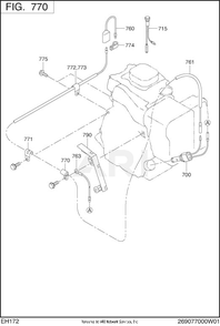 770 Electric Device Diagram and Parts List for EH172YR0003  Subaru Engine