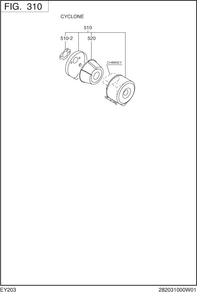 Intake Exhaust Diagram and Parts List for EY203DC0840 EY203 Subaru Engine