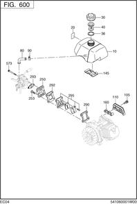 Fuel Diagram and Parts List for EC04EAX0520 EC04E Subaru Engine