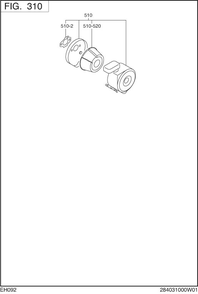 Intake Exhaust Diagram and Parts List for EH092D40040 EH092 Subaru Engine