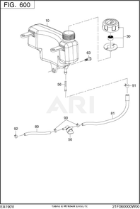 600 Fuel And Lubrication Diagram and Parts List for EA190V50011  Subaru Engine