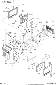2500 Cover Diagram and Parts List for RAS32023510  Subaru Generator