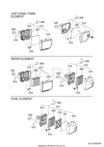 315 Air Cleaner Diagram and Parts List for EA190V50160  Subaru Engine