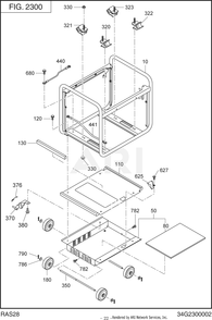 2300 Base Frame Diagram and Parts List for RAS28023010  Subaru Generator