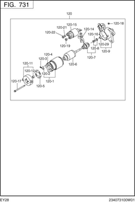 Electric Device Diagram and Parts List for EY280BSC010 EY280 Subaru Engine