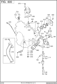600 Fuel And Lubricant Diagram and Parts List for EH722DS0441  Subaru Engine