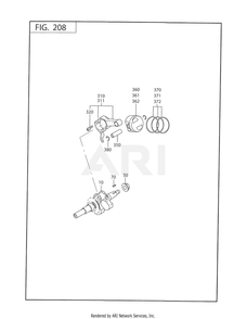 200 Crankshaft Diagram and Parts List for 170DT1012  Subaru Engine