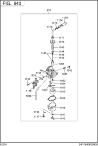 Fuel Diagram and Parts List for EC04EAX0520 EC04E Subaru Engine
