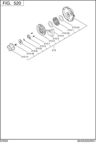Cooling Starting Diagram and Parts List for EH092D40040 EH092 Subaru Engine