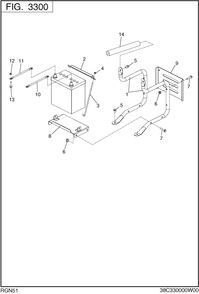 Battery Frame Diagram and Parts List for RGN51026500 RGN5100E Subaru Generator