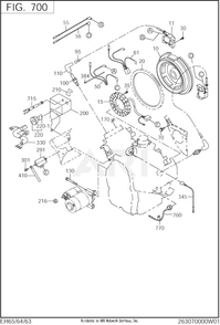 700 Electric Device Diagram and Parts List for EH650DC5481  Subaru Engine