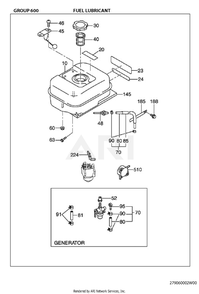 600 Fuel And Lubricant Diagram and Parts List for EX270DS5023  Subaru Engine