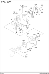 Intake Exhaust Diagram and Parts List for EH025PA1205 EH025 Subaru Engine