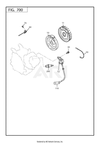 700 Electric Device Diagram and Parts List for 170DT1111  Subaru Engine